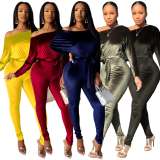 Sexy Velvet Batwing Sleeves Sashes Jumpsuits CH-8089