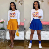 Trendy Solid Casual Pleated Mini Skirt OD-8329