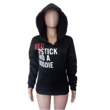 Letter Print Hoodies Casual Hooded Sweatshirt LSL-8026