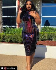 Sexy Sequin Sleeveless Party Dress Plus Size 5XL OSM2-5264