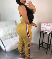 Sexy Striped Strapless Off Shoulder Jumpsuits JH-047