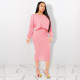 Solid Batwing Sleeve Top And Tank Dress 2 Piece Sets TE-3895