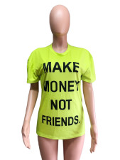 Letter Print Short Sleeve T-shirt QZX-6053