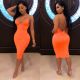 Solid Color Backless Club Dress AIL-028