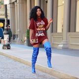 Letter Print Short Sleeve T-shirt Dress LSD-8012