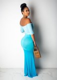 Sexy Fashion Patchwork Wrapped Long Dress BS-1095