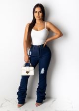 Denim Ripped Hole Piles Skinny Jeans Pants LSD-8649