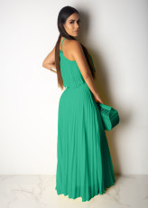 Sexy Chiffon Pleated Maxi Skirt Two Piece Sets OD-8284