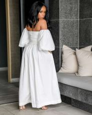 Plus Size Off Shoulder Wide Leg Jumpsuits OD-8297