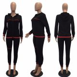 Fashion Ribbed Casual Sports Suit CM-119