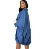 Long-Sleeved Solid Color Loose Dress SFY-002