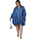 Long-Sleeved Solid Color Loose Dress SFY-002