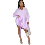 Long-Sleeved Solid Color Loose Dress SFY-002