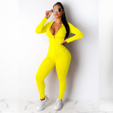Solid Tracksuit Hooded Zipper 2 Piece Pants Set TE-3833