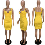 Solid Color Sling Sleeveless Dress CHY-1113