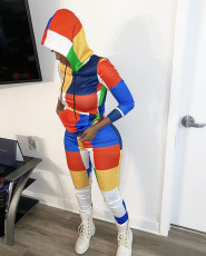 Colorful Plaid Hoodies And Pants 2 Piece Sets MAE-2023