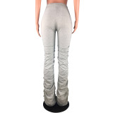 Solid Ruched Holes Long Sweatpants SMD-2024