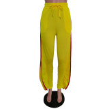 Casual Stacked Split Mid Waist Long Pants MEM-8276