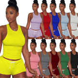 Sleeveless Summer Two Piece Shorts Suit TE-3147