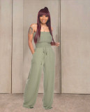 Solid Strapless Sleeveless Wide Lge Jumpsuits TR-1035