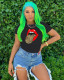 Tongue Print Casual Short Sleeve O Neck T Shirt LM-8151