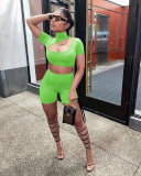 Sexy Stand Collar Slim Solid Color Two Piece Set MEM-8282