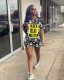 Trend Personality Skull Print Two Piece Set NIK-129