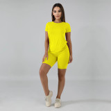 Plus Size Simple Casual Solid Color Two Piece Set TE-3998-2