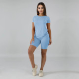 Plus Size Simple Casual Solid Color Two Piece Set TE-3998-2