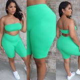 Casual Tube Top Shorts Two Piece Set TR-1028
