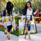 Plus Size 4XL Full Sleeve Long Cloak+Pants 2 Piece Sets XMY-9189