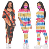 Plus Size V Neck Long Pants Two Piece Sets Without Mask SHD-9280