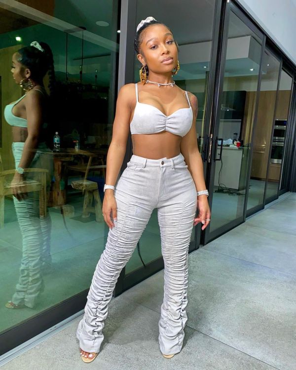 Sexy Solid Color Bra Stacked Pants Two Piece Suits YH-5161-1 