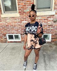 Fashion Print T-shirt Shorts Two Piece Set LSL-6355