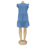 Simple Fashion Casual Solid Color Sleeveless Cake Dress AIL-108