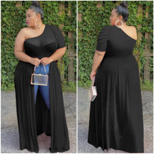 Plus Size 5XL Sexy Mesh One Shoulder High Low Tops ASL-6287