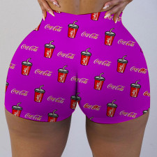 Plus Size Sexy Printed Bodycon Mini Shorts LUO-3090