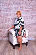 Plus Size 5XL Striped Two Piece Shorts Set BMF-004