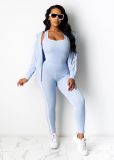 Casual Sportswear Tank Top+Coat+Pants 3 Piece Suits SFY-154