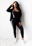 Casual Sportswear Tank Top+Coat+Pants 3 Piece Suits SFY-154