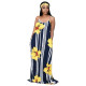Floral Print Maxi Slip Dress With Headscarf NK-8567