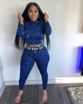 Casual Letters Long Sleeve Tight 2 Piece Pants Set MOF-5176