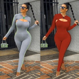 Sleeveless Jumpsuits+Hooded Crop Top 2 Piece Sets GLF-8028