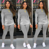 Gradient Long Sleeves Two Piece Pants Sets SMR-9735