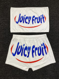 Sexy Printed Tube Tops And Shorts Two Piece Sets SHD-9438