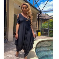 Fashion Solid Color Harem Jumpsuit LSL-6385