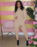 Plus Size Solid Long Sleeve Fitness Skinny Jumpsuits LUO-3062