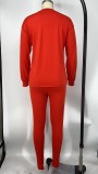 Fashion Solid Color Long Sleeve T-shirt Pants Casual Sports Home Set XMY-9263