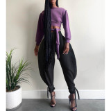 Solid Casual Loose Long Sweatpants ASL-6303