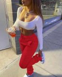 Plus Size Solid Casual Drawstring Sweatpants CH-8139